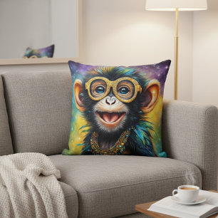 Galactic Charm Monkey Throw Cushion Kissen