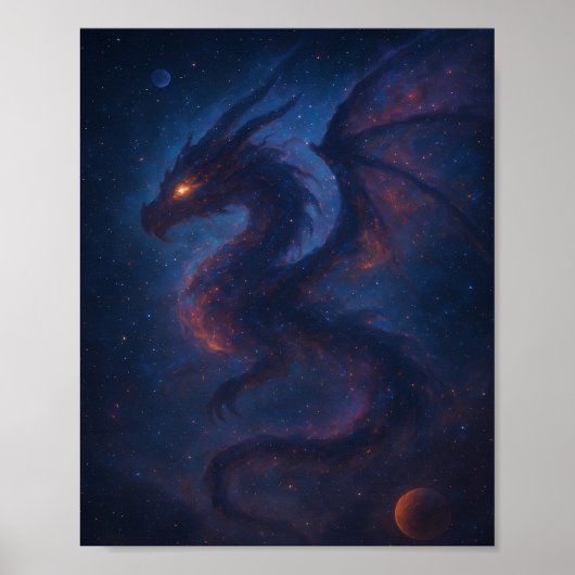 Galactic Dragon Nebula Fantasy Poster (Vorne)