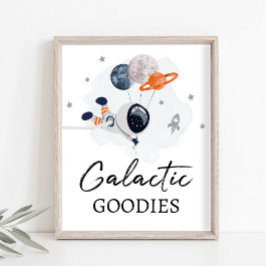 Galactic Goodies Space Party Astronaut Boy Sign Poster