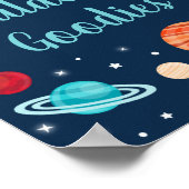 Galactic Goodies Space Rocket Ship Planets Party Poster (Ecke)