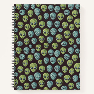 "Galactic Goofballs: Alien Antics on Black" Notizblock