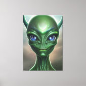 Galactic Green Alien Canvas Print Leinwanddruck (Vorderseite)