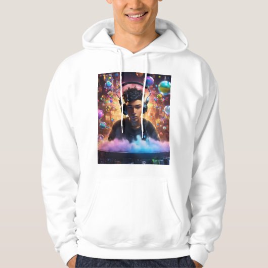"Galactic Grooves: Intergalactic DJ Journey" Hoodie (Vorderseite)