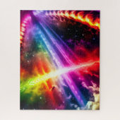 Galactic Indigo Northern Lights Vivid Weltraum Puzzle (Vertikal)
