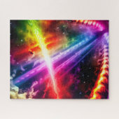 Galactic Indigo Northern Lights Vivid Weltraum Puzzle (Horizontal)