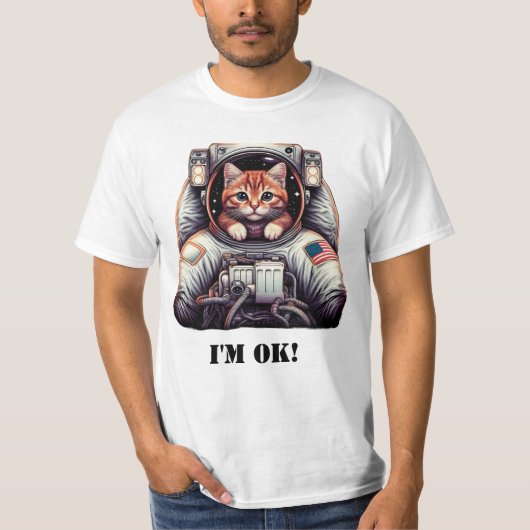 Galactic Meowventure: Funny Astronaut Cat T - Shir T-Shirt (Vorderseite)