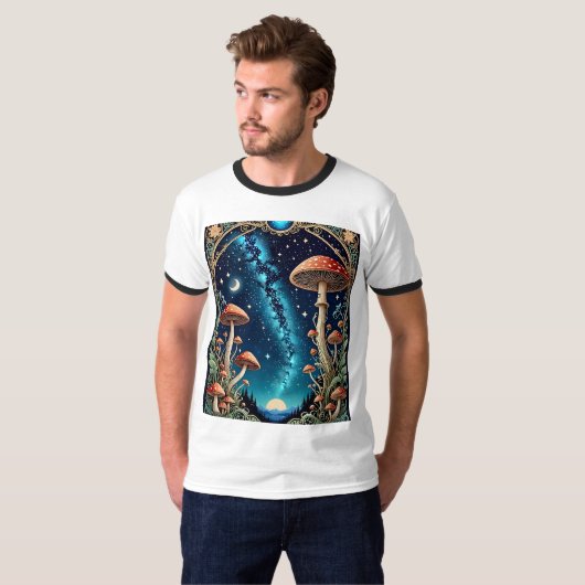 Galactic Mushroom Forest Fantasy T - Shirt (Vorne ganz)