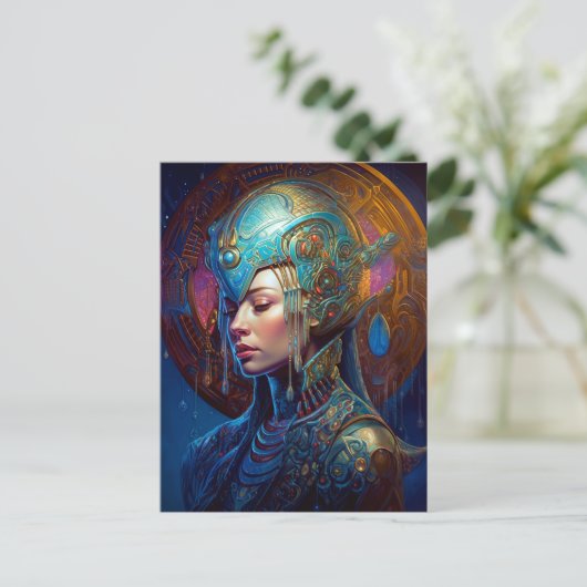Galactic Queen Science Fiction Fantasy Postkarte (Stehend Vorderseite)