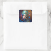 Galactic Queen Science Fiction Fantasy Quadratischer Aufkleber (Tasche)