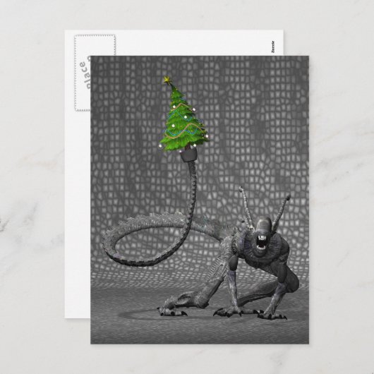 Galactic Santa Claus Feiertagspostkarte (Vorne/Hinten)