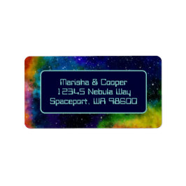 Galactic SciFi Wedding Address Labels Adressaufkleber