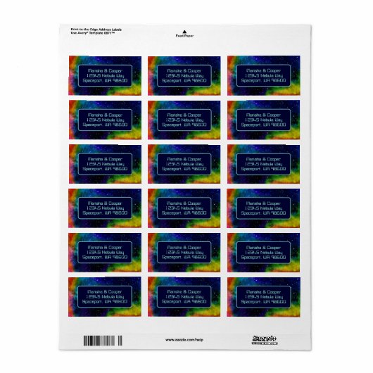 Galactic SciFi Wedding Address Labels Adressaufkleber (Vorne)