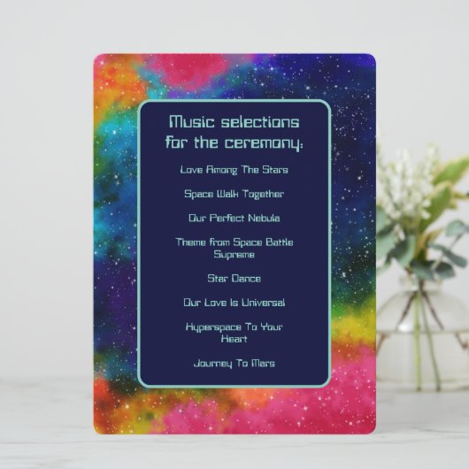 Galactic SciFi Wedding Music Program Programm (Stehend Vorderseite)