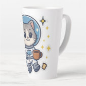"Galactic Sips - Space Cat Tea Break" Milchtasse (Rechte Ecke)