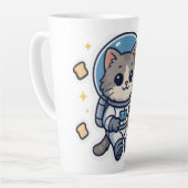 "Galactic Sips - Space Cat Tea Break" Milchtasse (Linke Ecke)