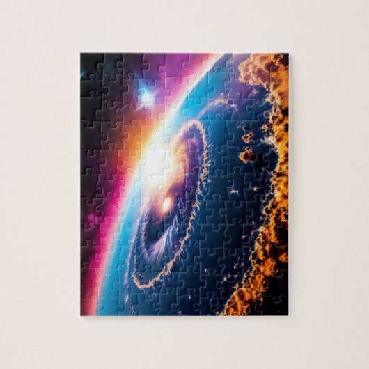 Galactic Sky porträtiert kosmisches Ballett im Wel Puzzle (Vertikal)