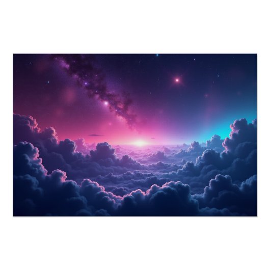 Galactic Sunrise Over the Clouds Poster (Vorderseite)