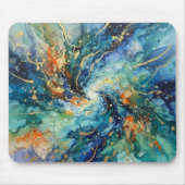 Galactic Swirl / Fluid Ink Abstract Mousepad (Vorne)