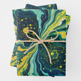 Galactic Swirls in Vivid Colors 1 Geschenkpapier Set
