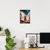 Galactic Tiger Samurai - Master der kosmischen Bla Poster (Heimbüro)