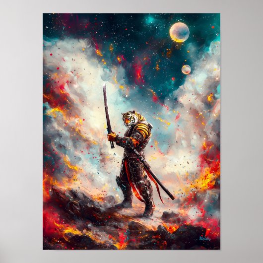 Galactic Tiger Samurai - Master der kosmischen Bla Poster (Vorne)