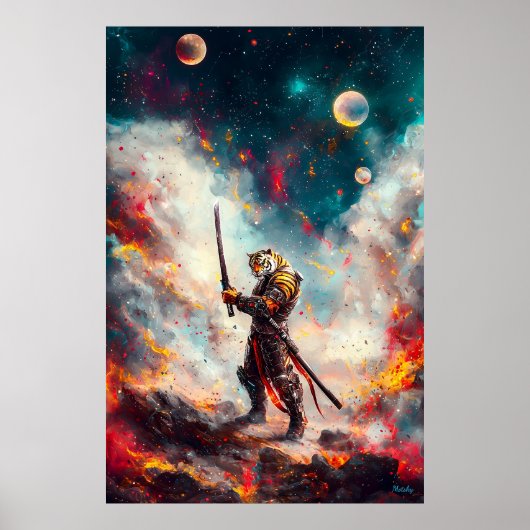 Galactic Tiger Samurai - Master der kosmischen Bla Poster (Vorne)