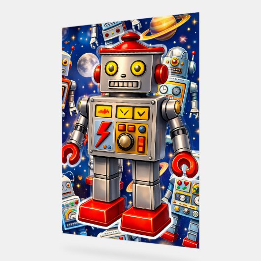 Galactic tin robot space adventure acrylschild (Winkel)