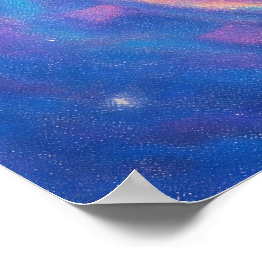 Galactic Train Track - Pastel Style Fantasy Art Poster (Ecke)