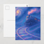 Galactic Train Track - Pastel Style Fantasy Art Postkarte (Vorne/Hinten)