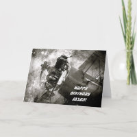 Galactic War Airplane Custom Birthday Card