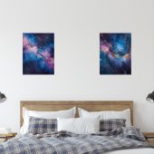 Galactic Whispers - Abstrakte Leinwand im Weltraum Bilderwand Sets (Schlafzimmer)