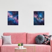 Galactic Whispers - Abstrakte Leinwand im Weltraum Bilderwand Sets (Wohnzimmer)