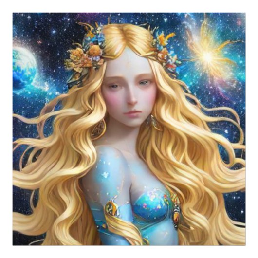 *~* Galactic Women Fantasy Cosmic AP58 Planets Fotodruck (Vorne)