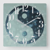 Galactic Ying Yang Wall Clock Quadratische Wanduhr (Vorderseite)