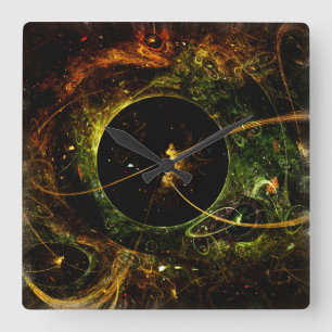 Galactica Raumfahrt-Science Fiction Quadratische Wanduhr