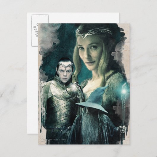 Galadriel, ELROND™, & Gandalf Graphic Postkarte (Vorne/Hinten)