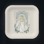 Galadriel Light of Valinor Graphic Pappteller<br><div class="desc">Step into the radiant grace of Middle-Earth™ with this exquisite Lord of the Rings™ design inspired by Galadriel™. Illustrated in an elegant, Art Nouveau–inspired style, she stands poised and luminous, holding a phial of the Light of Valinor with serene strength and quiet authority. Flowing golden hair, delicate Elven adornments, and...</div>