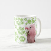 Galah Cockatoo Parrot Green Blume Kaffeetasse (VorderseiteRechts)