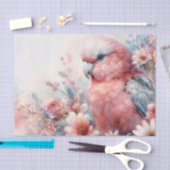 Galah Cockatoo Pink Floral Art Seidenpapier (Handwerk)