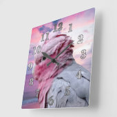 Galah Cockatoo Quadratische Wanduhr (Winkel)