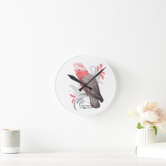 Galah Cockatoo Runde Wanduhr (Zuhause)