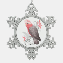 Galah Cockatoo Schneeflocken Zinn-Ornament