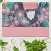 Galah & Gum Nuts Pink Geschirrtuch (Gefaltet)