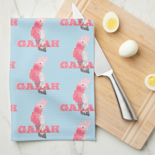 Galah Pink Cockatoo Geschirrtuch (Viertel Falte)