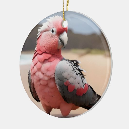 Galah stehend am Strand Keramik Ornament (Links)
