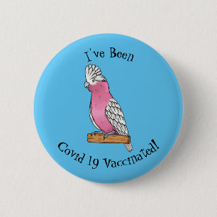 Galah Vogel Cartoon Illustration Button
