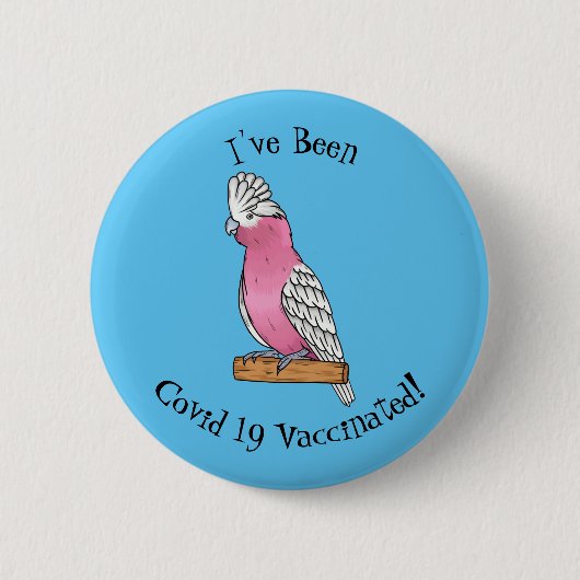Galah Vogel Cartoon Illustration Button (Vorderseite)