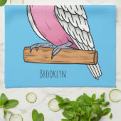 Galah Vogel Cartoon Illustration Geschirrtuch (Gefaltet)