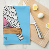 Galah Vogel Cartoon Illustration Geschirrtuch (Viertel Falte)