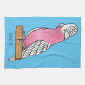 Galah Vogel Cartoon Illustration Geschirrtuch (Horizontal)